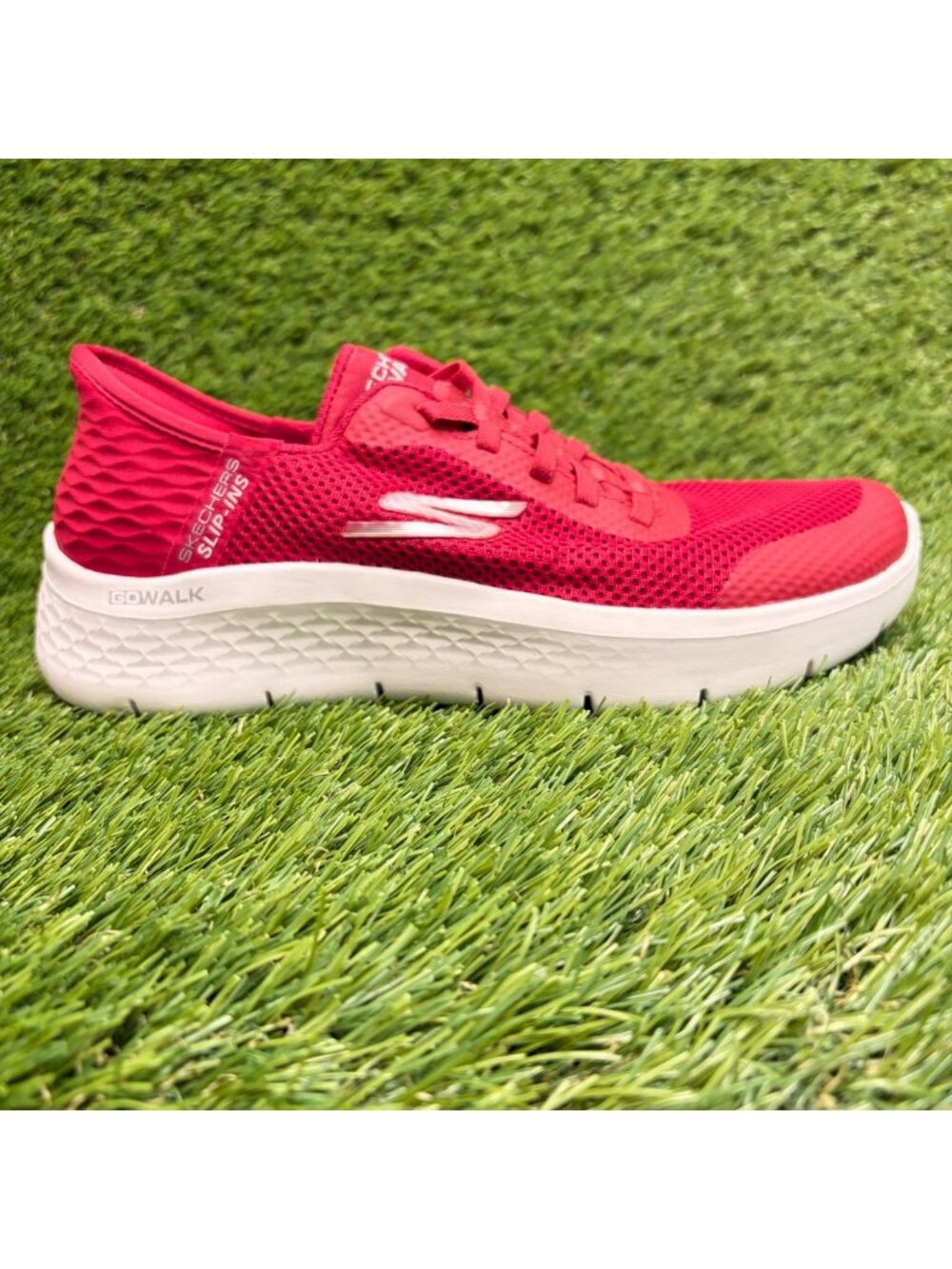 Skechers Go Walk Flex Grand Entry Womens Size 6 Red White Running Shoes Sneakers